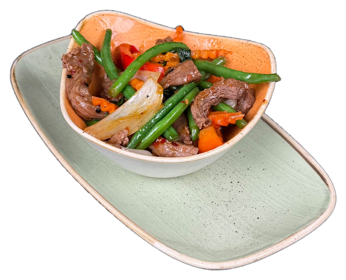 Beef and vegetable stir fry bowl