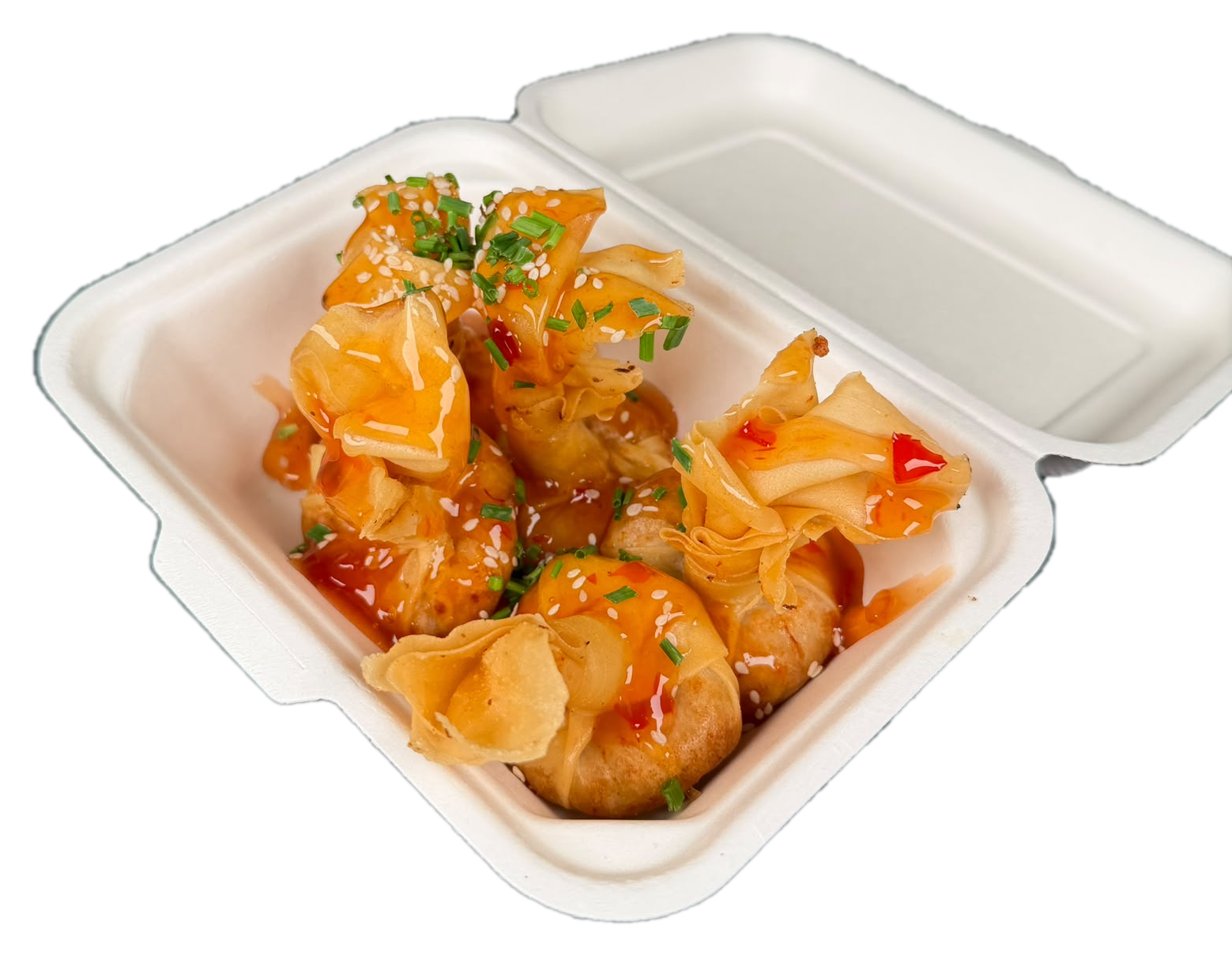 Crispy sesame chilli wontons