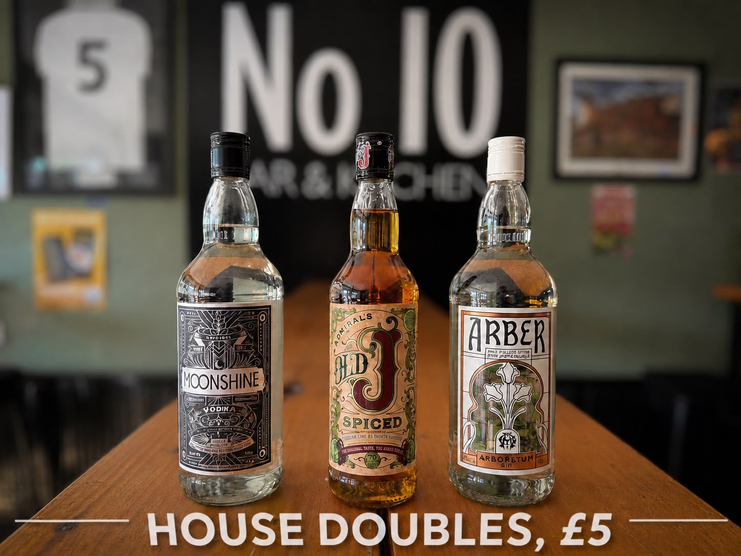 House double vodka being poured at No.10 Bar & Kitchen